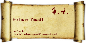 Holman Amadil névjegykártya